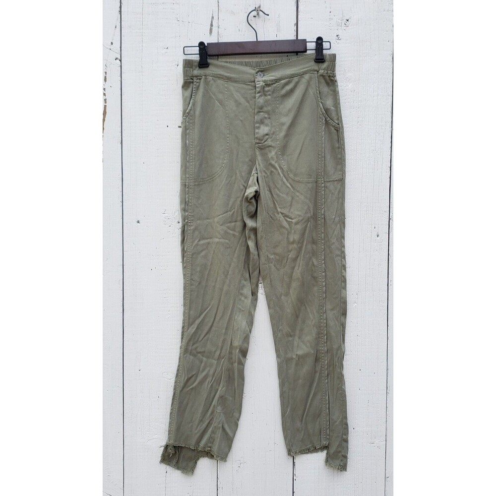 XCVI Women's Green Casual Stretch Waist Button Up Ankle Pants Sz XS